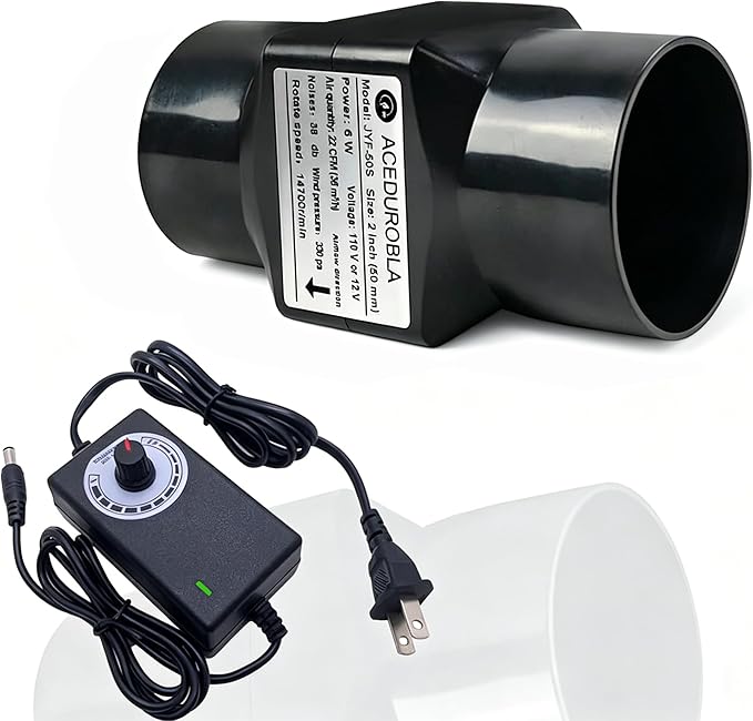 2 inch Inline Duct Fan, Adjustable Speed, 2inch-Black by ACEDUROBLA