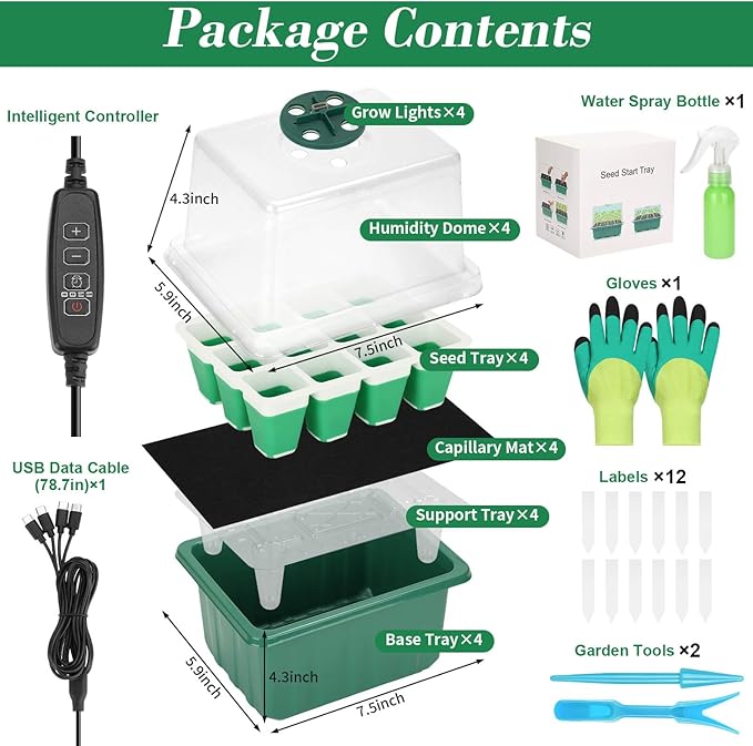 Mckanti 4 Set Self-Watering Seed Starter Tray Kits - Image 2