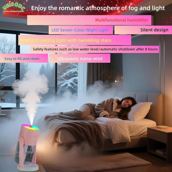 UEISODC Bedroom Humidifier, USB Mini Portable Humidifier - Image 6