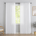 DONREN White Linen Back Tab Curtains 78 Inches Long 2 Panels by DONREN