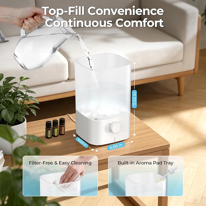 Cool Mist Humidifier for Bedroom & Baby Nursery - Image 2