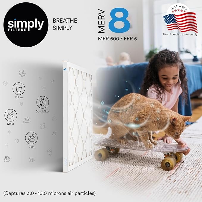 Simply 12x12x1 Air Filter, MERV 8, 6 Pack, Furnace Air Filter - Image 11