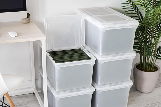 IRIS USA File Box, File Organizer w/Hinged Split Lid - Image 10