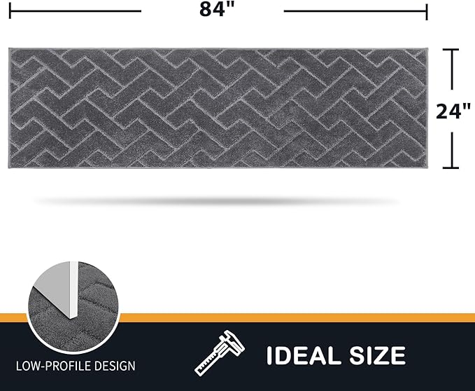 PURRUGS Dirt Trapping Door Mat 24" x 84", Non-Slip Machine Washable Entry Rug - Image 2