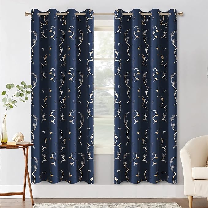 BUHUA Blackout Curtains 72 Inches Long, Living Room Curtains & Drapes, Thermal - Image 2