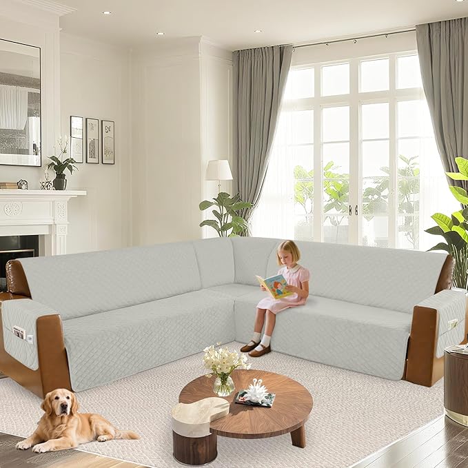 Arfntevss Waterproof Sectional Couch Covers L Shape Washable Velvet Sofa Cover - Image 6