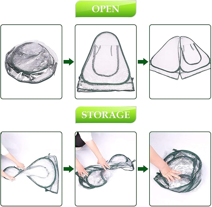 Pop up Greenhouse Cover, Transparent PVC Mini Small Grow Plant House Tent - Image 4