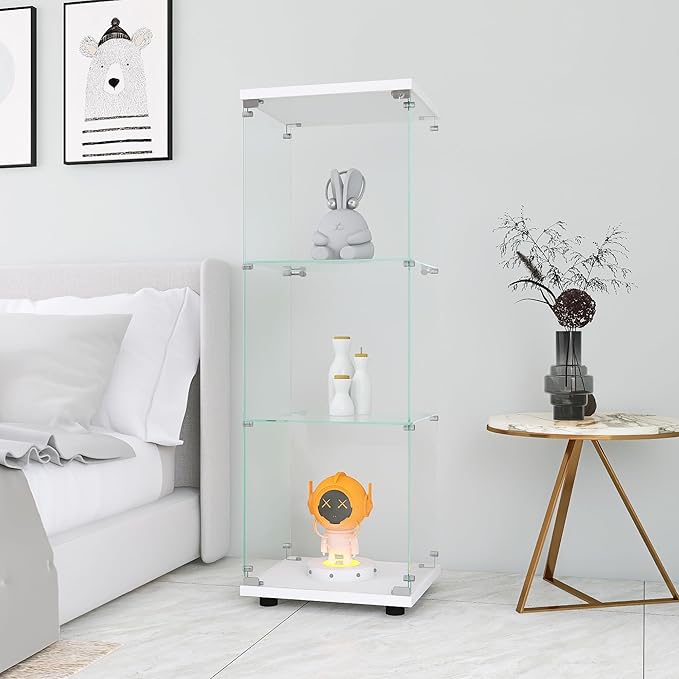 Yoluckea 3 Shelves Glass Display Cabinet - Image 3