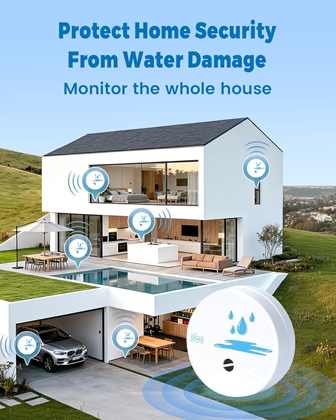 10 Pack Water Leak Detectors for Home, 100dB Waterproof Water Sensor Alarm Leak - Image 7