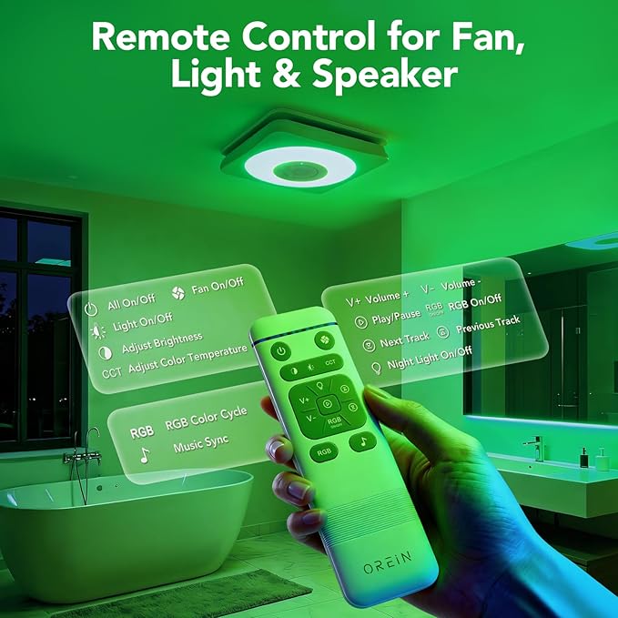 OREiN 3-in-1 Bathroom Exhaust Fan - Image 8
