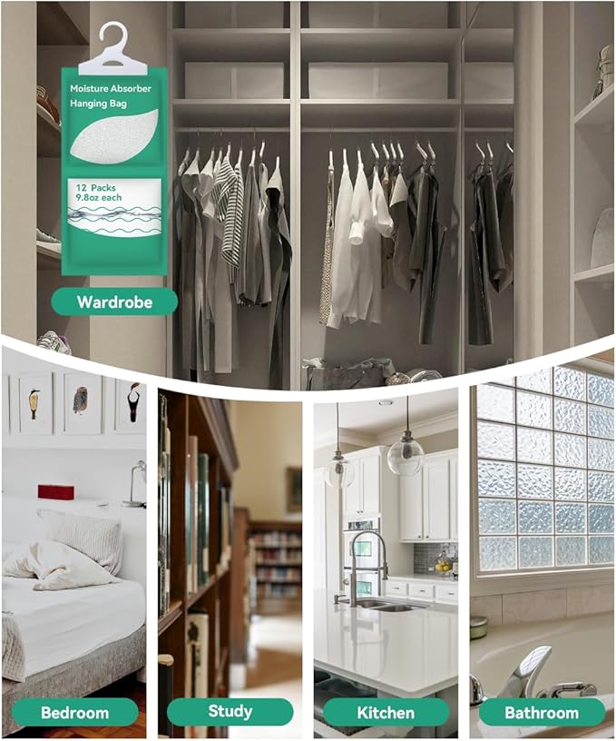 Moisture Absorbers Packets, Fragrance Free, Humidity Packs, Hanging Closet - Image 6