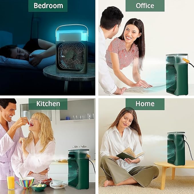 3-in-1 Mini Mist Fan with Humidifier and 7-Color LED Light, USB Powered - Image 2