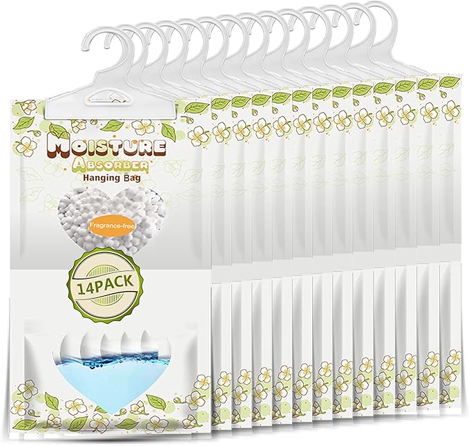 14 Pack Moisture Absorber Hanging Bags, 220g/Pack Fagrance Free Moisture Bag by ZSPENG