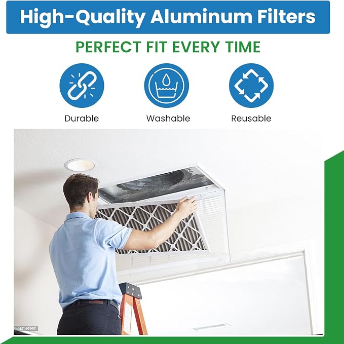 Replacement Aluminum Pre/Post Filter- 9-7/8 x 15-7/8 X 1/4 - Image 2