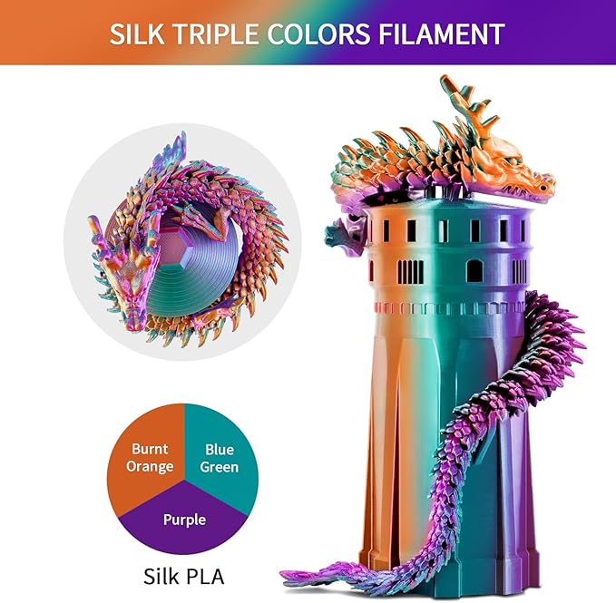 ERYONE Silk Tri Color PLA Filament 3D Printer 1.75mm +/- 0.03mm - Image 4