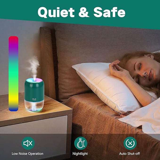Mini Humidifiers for Bedroom, 200ml Cool Mist Humidifiers for Home Nursery - Image 4