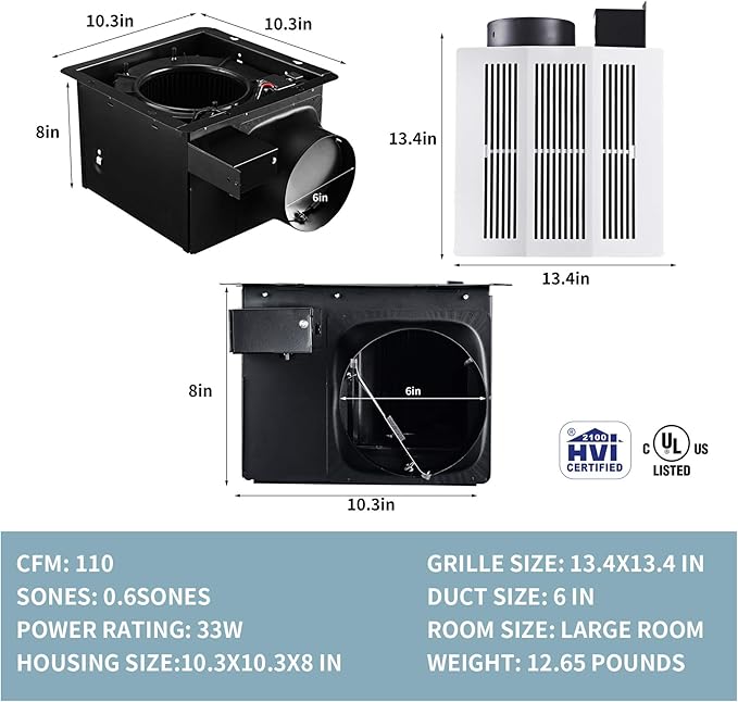 Tech Drive Bathroom Ventilation and Exhaust Fan - Image 2