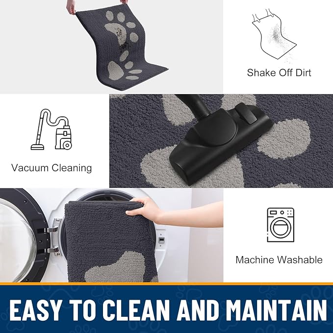 Smiry Dog Door Mat for Muddy Paws, Absorbs Moisture and Dirt, Low-Profile - Image 8