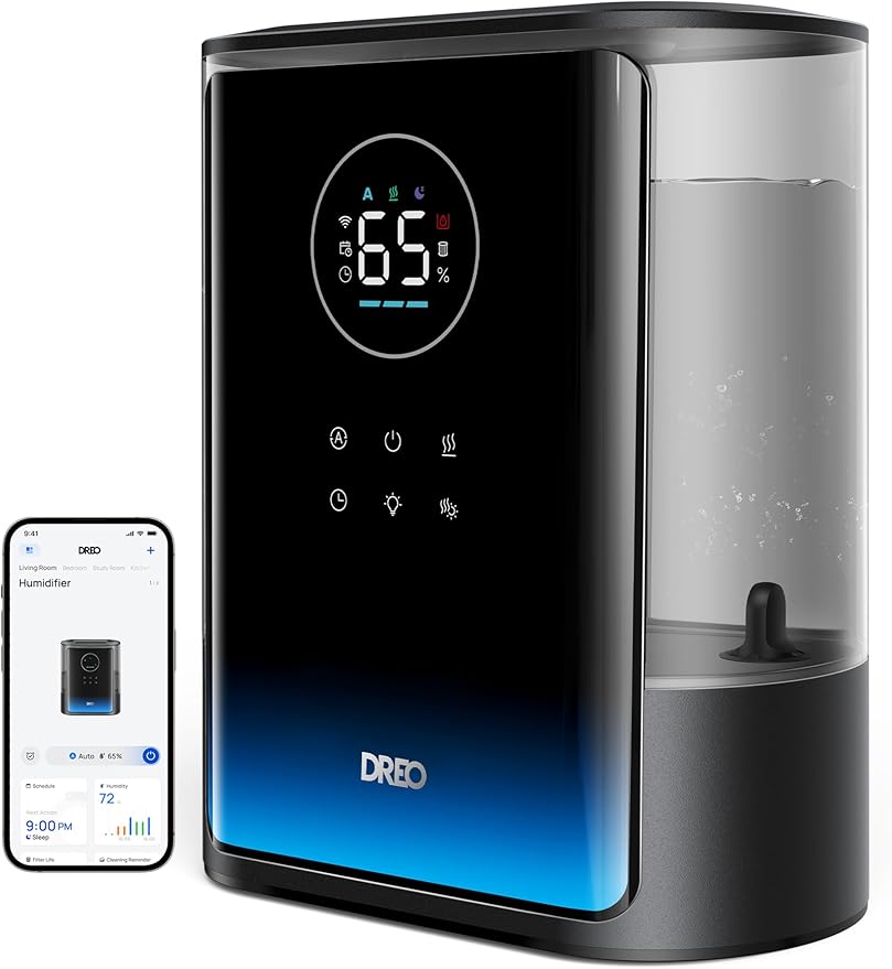 DREO 8L Smart Humidifiers for Bedroom 600ft², 80H Runtime Warm&Cool Supersized by DREO