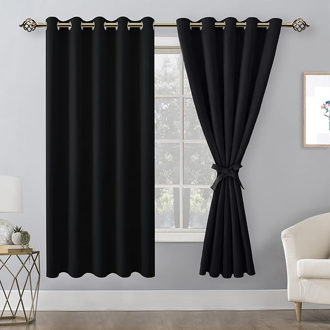 Hiasan Blackout Curtains for Bedroom, 60 x 63 Inches Length - Image 2