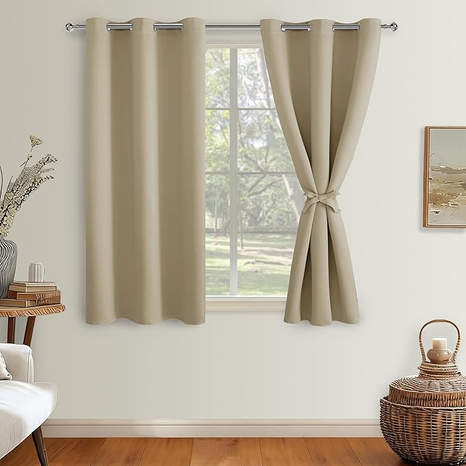 Hiasan Short Blackout Curtains for Bedroom by Hiasan