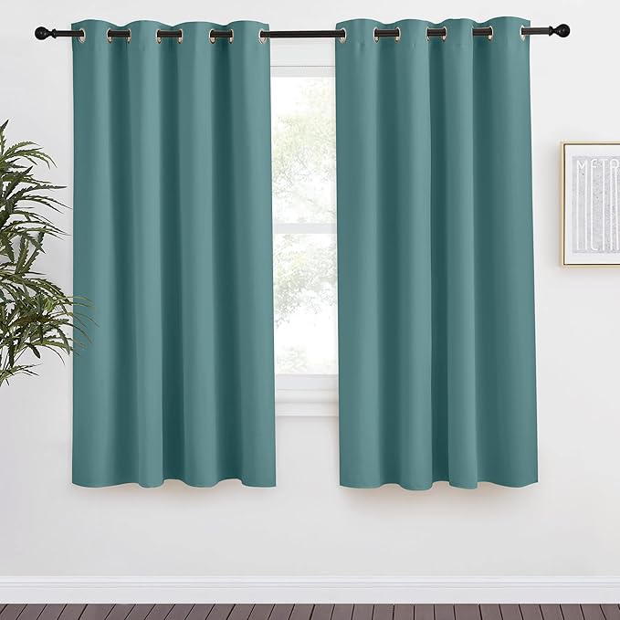NICETOWN Blackout Drape for Nursery, Sea Teal, 1 Panel, 55 by 68-inch, Home by NICETOWN