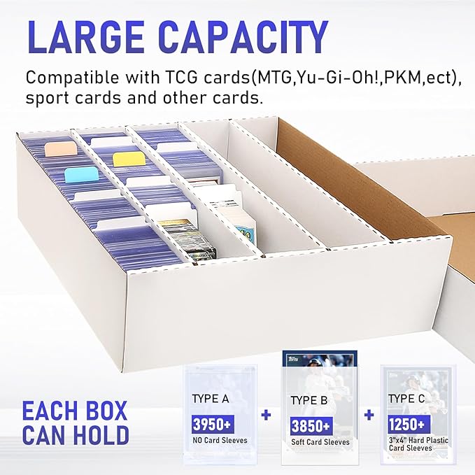 Sports Card Box 5 Row 11850 Count, Cardboard Card Storage Box - Image 2
