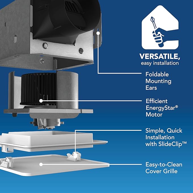 Broan-NuTone® Roomside Series Humidity Sensing Bathroom Exhaust Fan, 80 CFM - Image 3
