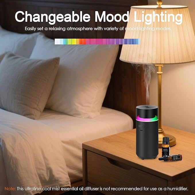 HODEMI Portable Smart Car Essential Oil Diffuser, Cordless Mini Cold Mist - Image 6