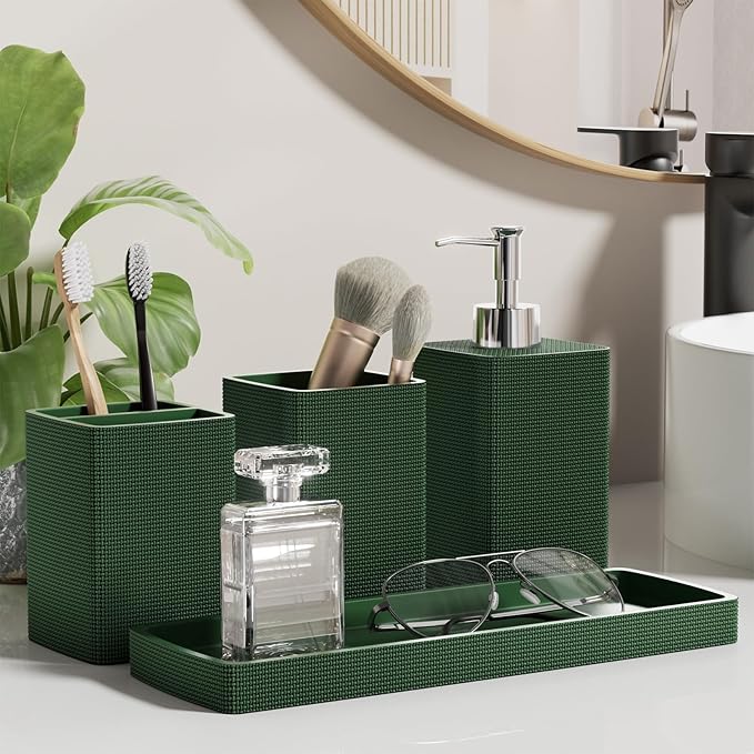 Green Bathroom Set, Dark Green Bathroom Accessories Set - Image 7