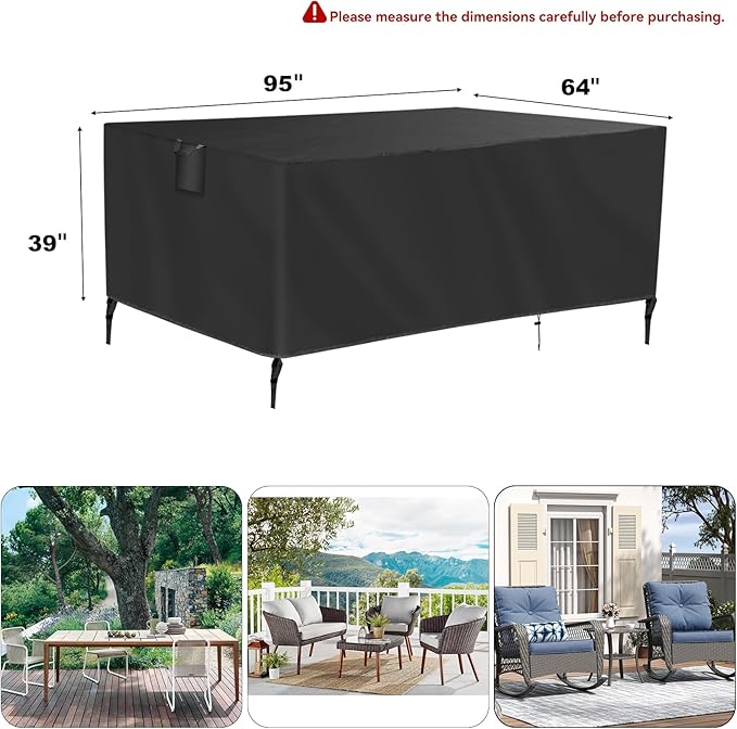 TUOKING Outdoor Furniture Covers Heavy-Duty 420D Waterproof Cover, All-Weather - Image 2
