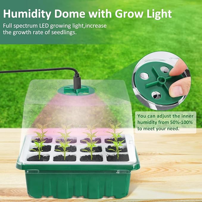5 Packs Seed Starter Tray with Grow Light, Reusable Pop-Out Seed Starter Kit - Image 4