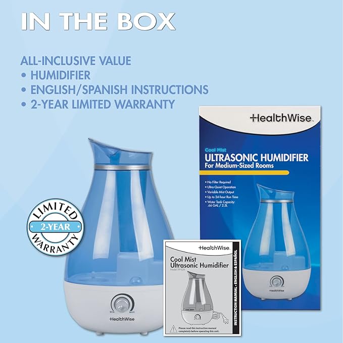 HealthWise Cool Mist Ultrasonic Humidifier | - Image 8