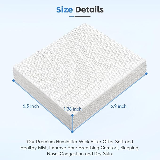 8-Pack HFT600 Humidifier Replacement Wicking Filter T - Image 9