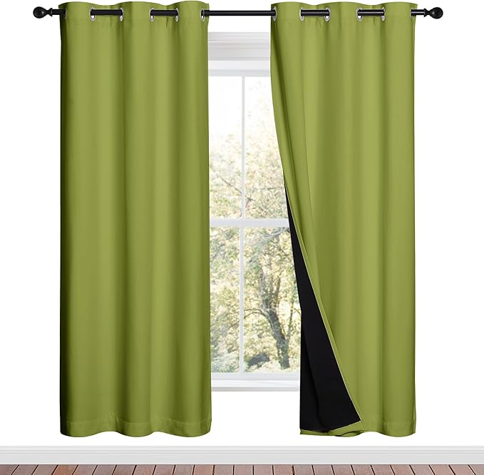 NICETOWN Full Shade Curtain Panels, Fresh Green, Pair of Thermal Insulated & by NICETOWN