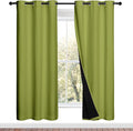 NICETOWN 100% Blackout Window Curtain Panels, Fresh Green, 2 Pieces, 42-inch by NICETOWN