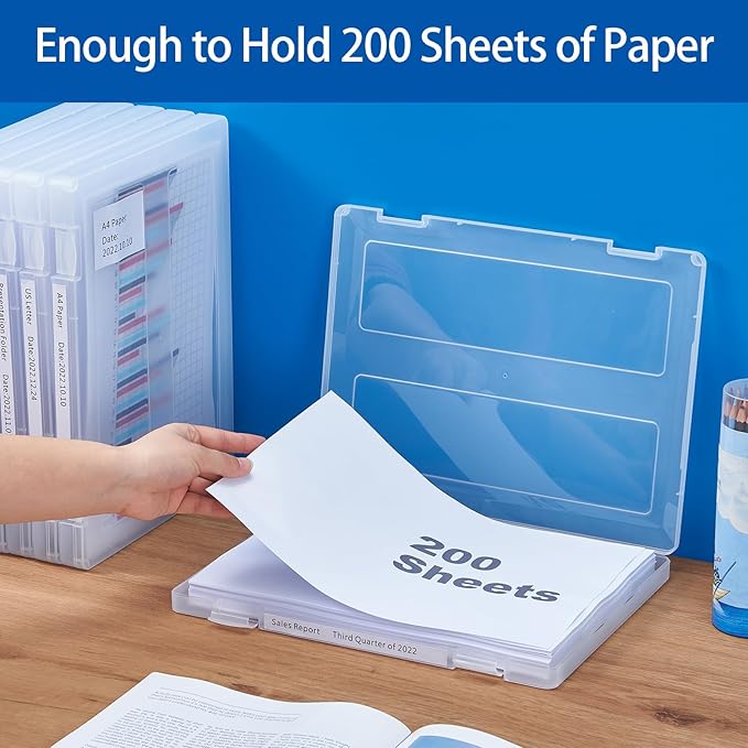 6 Pack A4 Paper Storage Box, 8.5 x 11 Project Case - Image 6