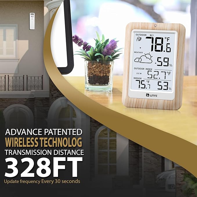 Indoor Outdoor Thermometer Wireless Weather Station, Temperature Humidity - Image 4
