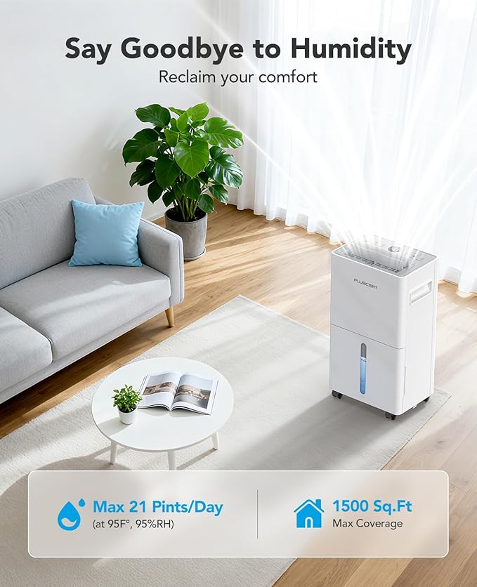 1, 500 Sq. Ft Dehumidifier for Basement, 21 Pints Dehumidifiers for Home - Image 2