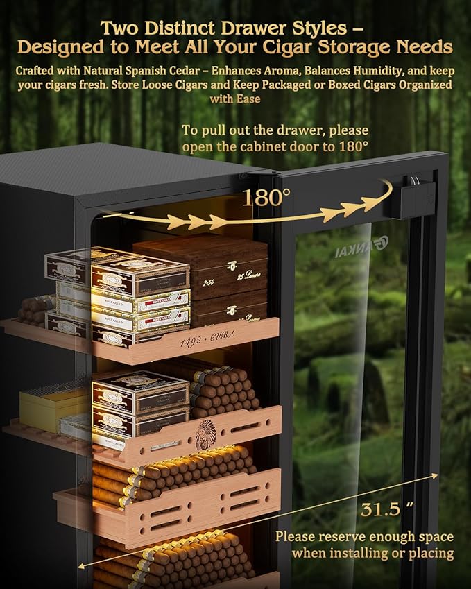 Electric Cigar Humidor, 105L Cabinet up to 900 Cigars - Image 6