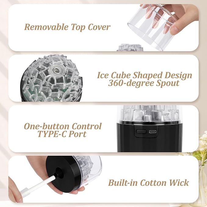 Portable Mist Humidifier with Colorful Light Auto-Off USB Desktop Personal - Image 4
