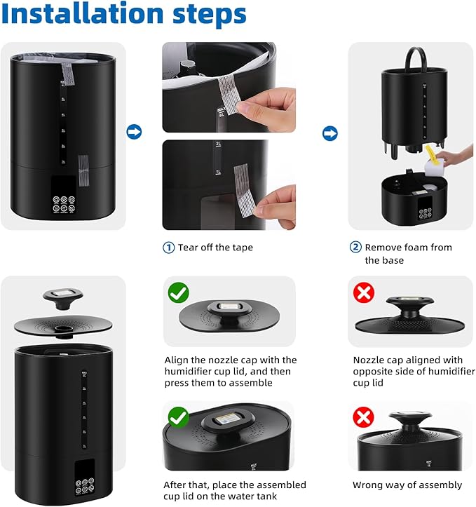 6L Humidifiers for Bedroom Large Room Home, Cool and Warm Humidifier for Baby - Image 2