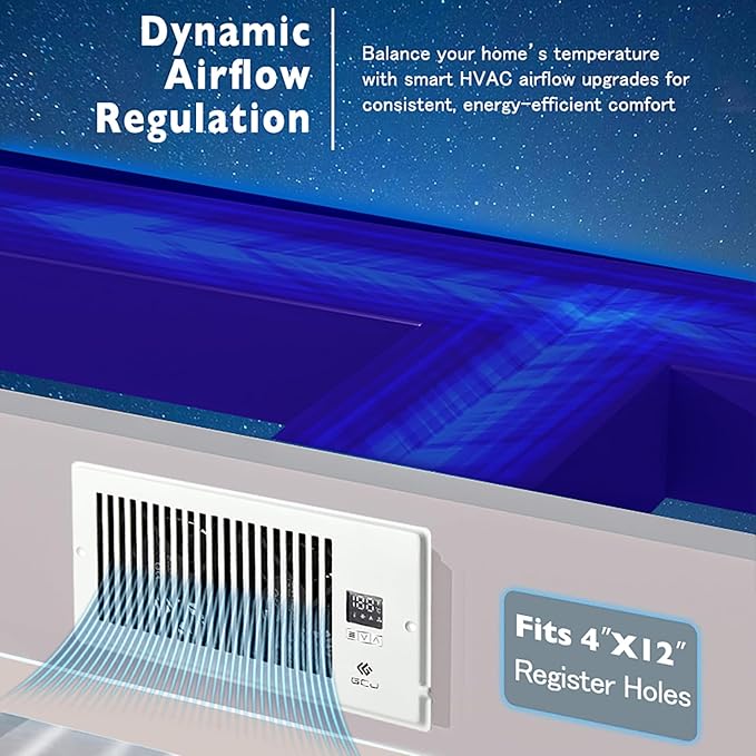 GCJ Register Booster Fan, Fits Wall and Floor 4"x 12" Register Holes, Vent Fan - Image 4