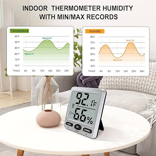 Urageuxy Hygrometer Thermometer Room Thermometer Indoor - Image 6