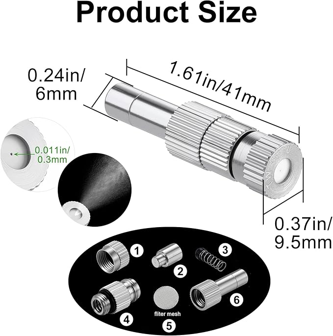 Mornajina 30 Pcs Brass Misting Nozzles Mister Replacement Nozzles - Image 2