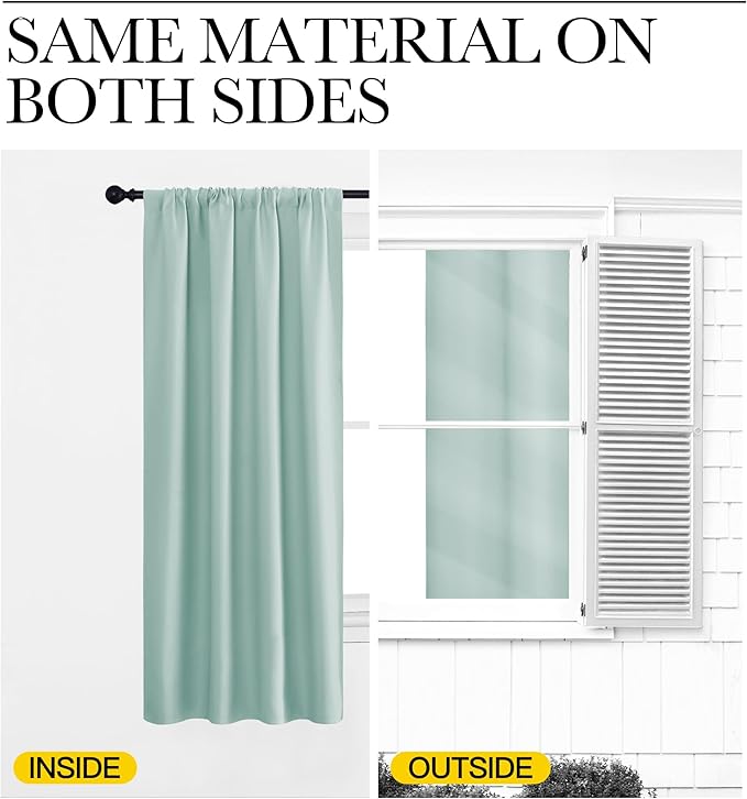 NICETOWN Blackout Curtains for Bedroom, Aqua Blue, 1 Pair, 42 by 45-inch - Image 5