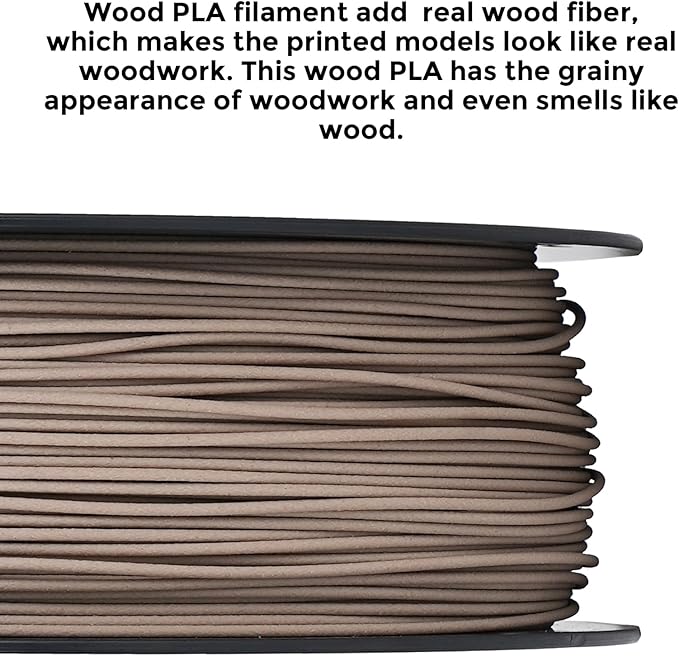 Comgrow Wood Filament 1.75mm, 3D Printing Filament, Wood Textured Filament Fit - Image 3