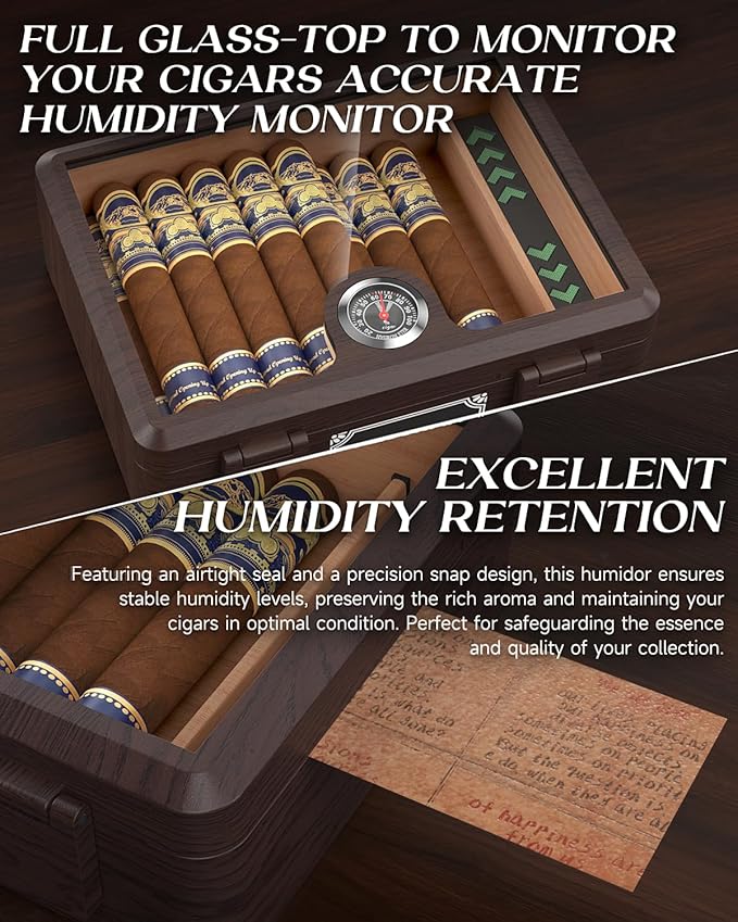 Cigar Humidor, Glass top Cigar Case - Image 4