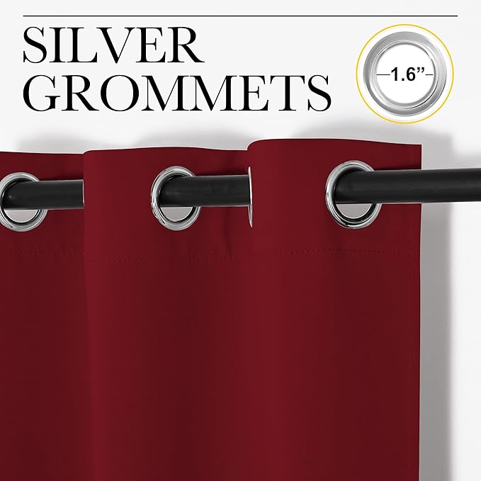 NICETOWN Christmas Burgundy Curtains - Image 3