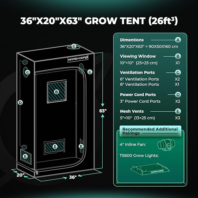 MARS HYDRO 3x1.6 Advanced Grow Tent, - Image 9